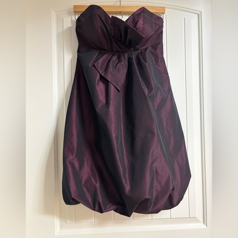 Max & Cleo Strapless Dress in Rich Burgundy